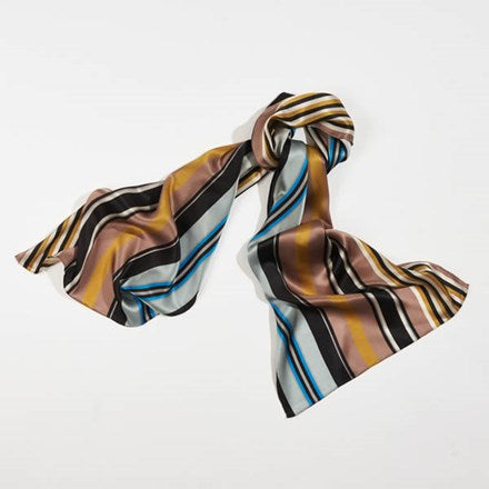 City Stripe Blue Silk Scarf