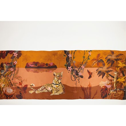 Golden Leopard Silk Scarf 650 x 1700