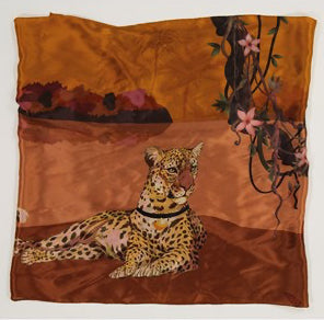 Golden Leopard Silk Scarf 650 x 1700