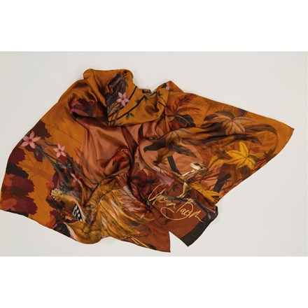 Golden Leopard Silk Scarf 650 x 1700
