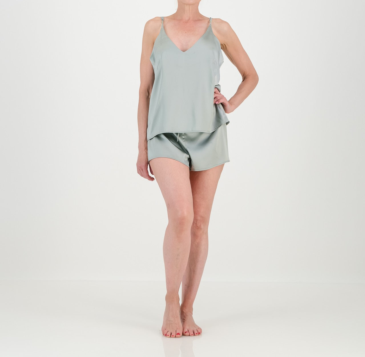 Mulberry Silk Camisole and Boxer Shorts Set