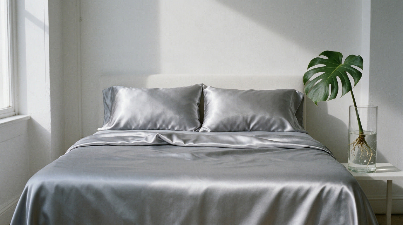 Silk Flat Sheet Queen, 100% Mulberry Silk, 250 x 275 cm