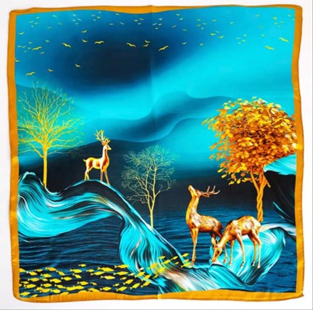 Printed Silk Scarf 53x53cm