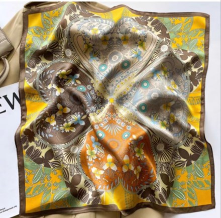 Printed Silk Scarf 53x53cm